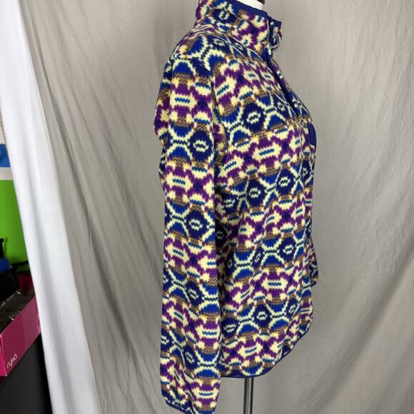 Patagonia Synchilla Womens MEDIUM Aberdeen Butterfly Aztec Snap Pullover Jacket - Picture 7 of 15